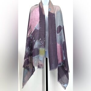 Lulla Collection by Bindya Purple & Pink Abstract Pashmina Scarf Shawl Viscose